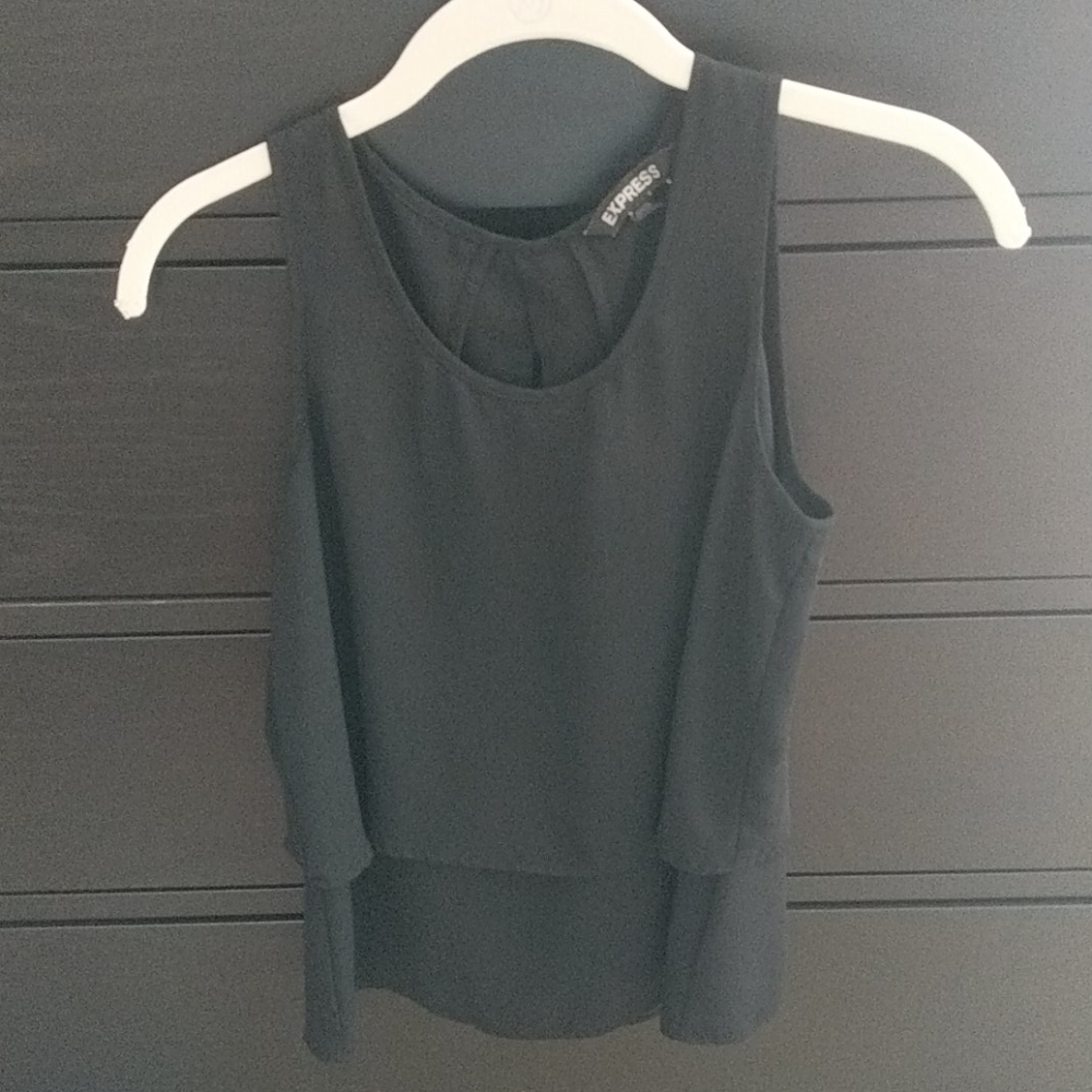 Express Two-Tiered Black Sleeveless Top